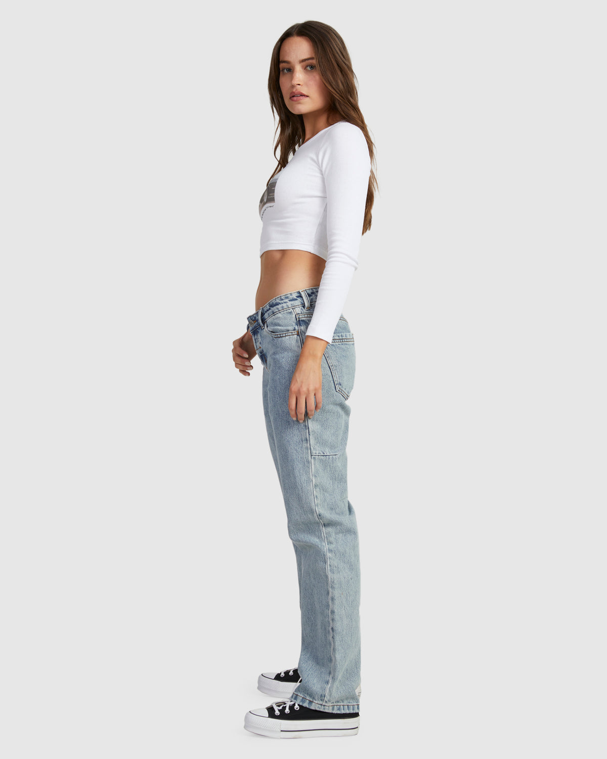Womens Saskia Low Straight Denim Jeans
