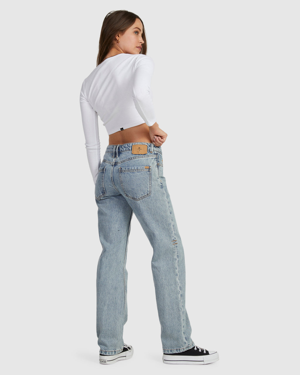 Womens Saskia Low Straight Denim Jeans