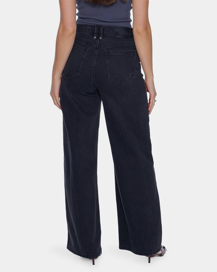 Womens Hunter High Rise Wide Denim Jeans