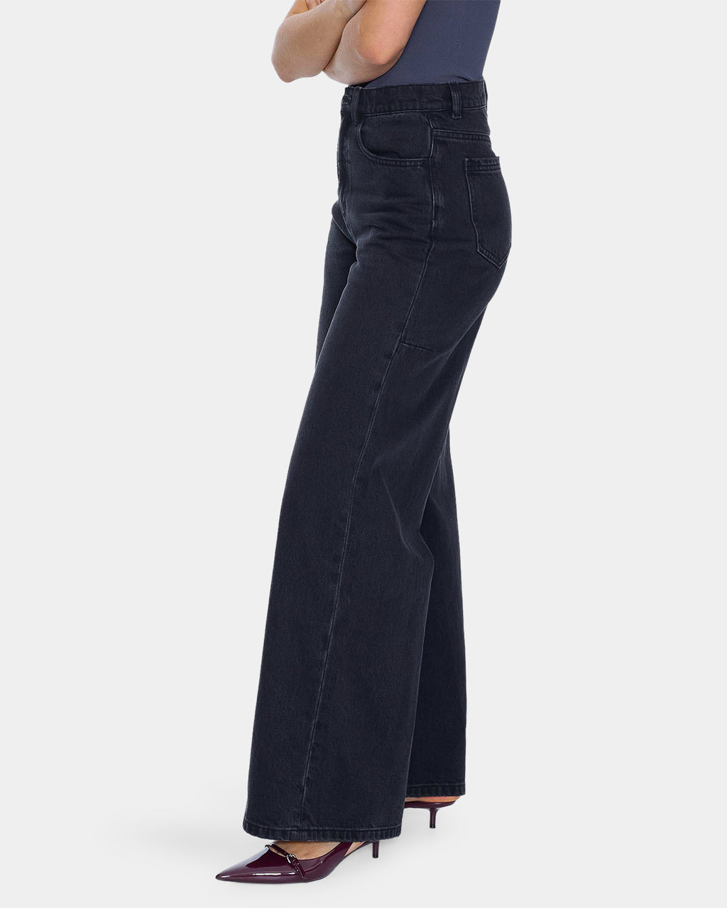 Womens Hunter High Rise Wide Denim Jeans