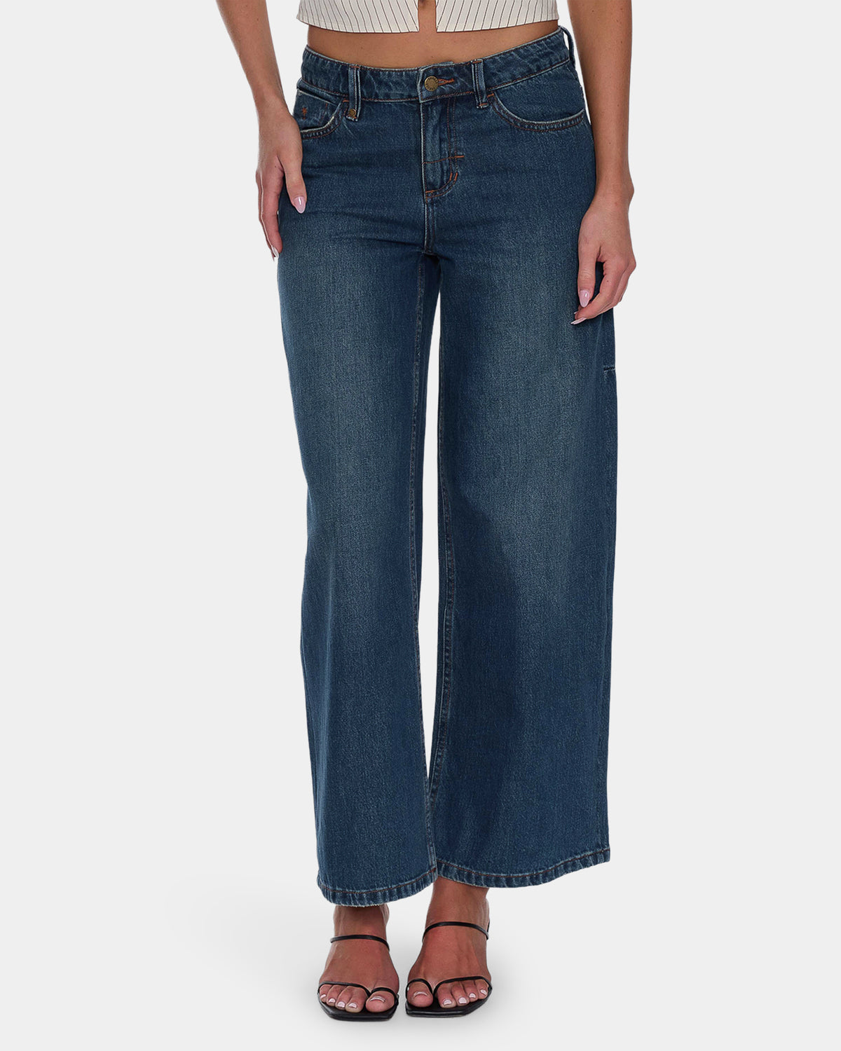 Womens Hunter Low Rise Wide Deni Jeans