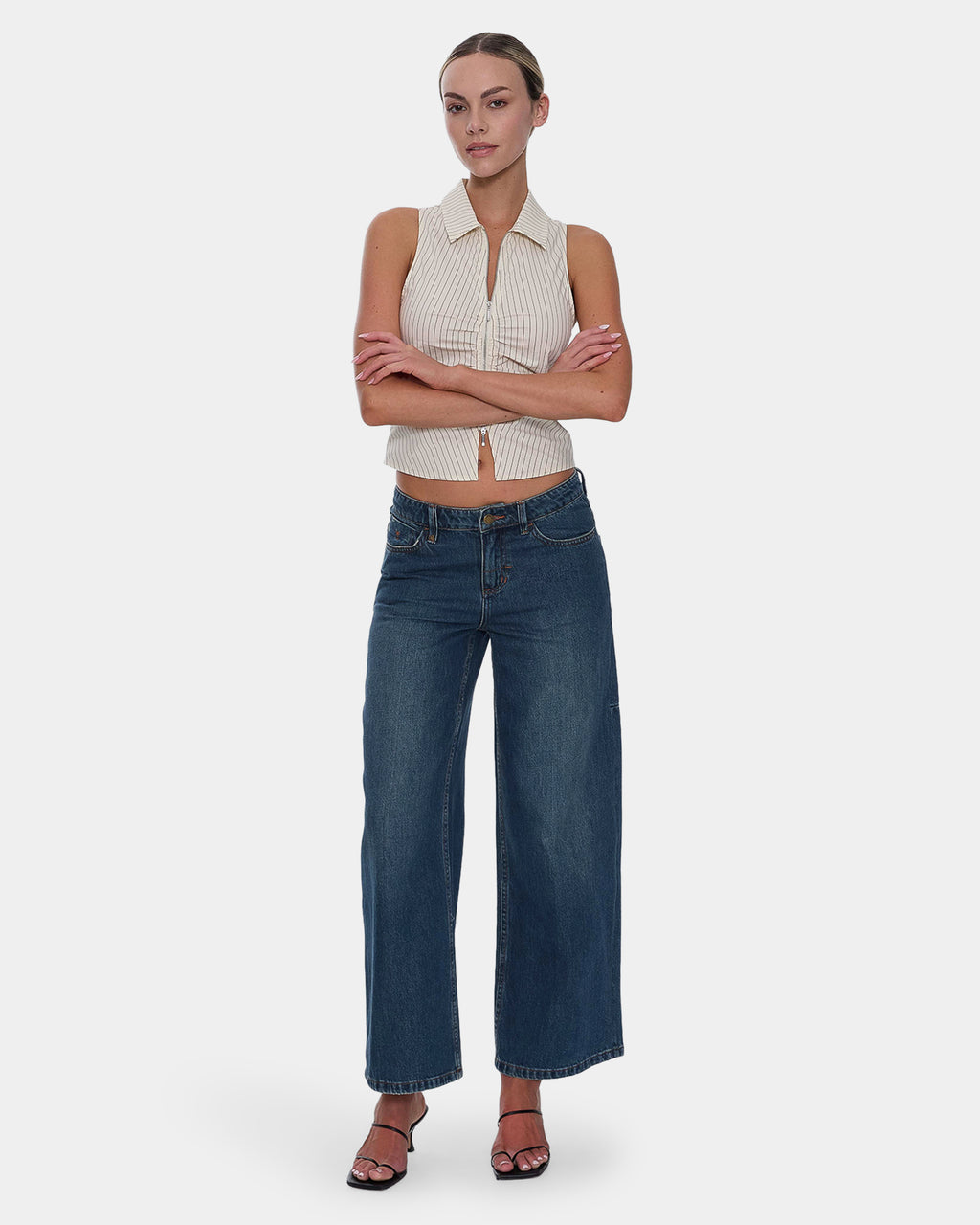 Womens Hunter Low Rise Wide Deni Jeans
