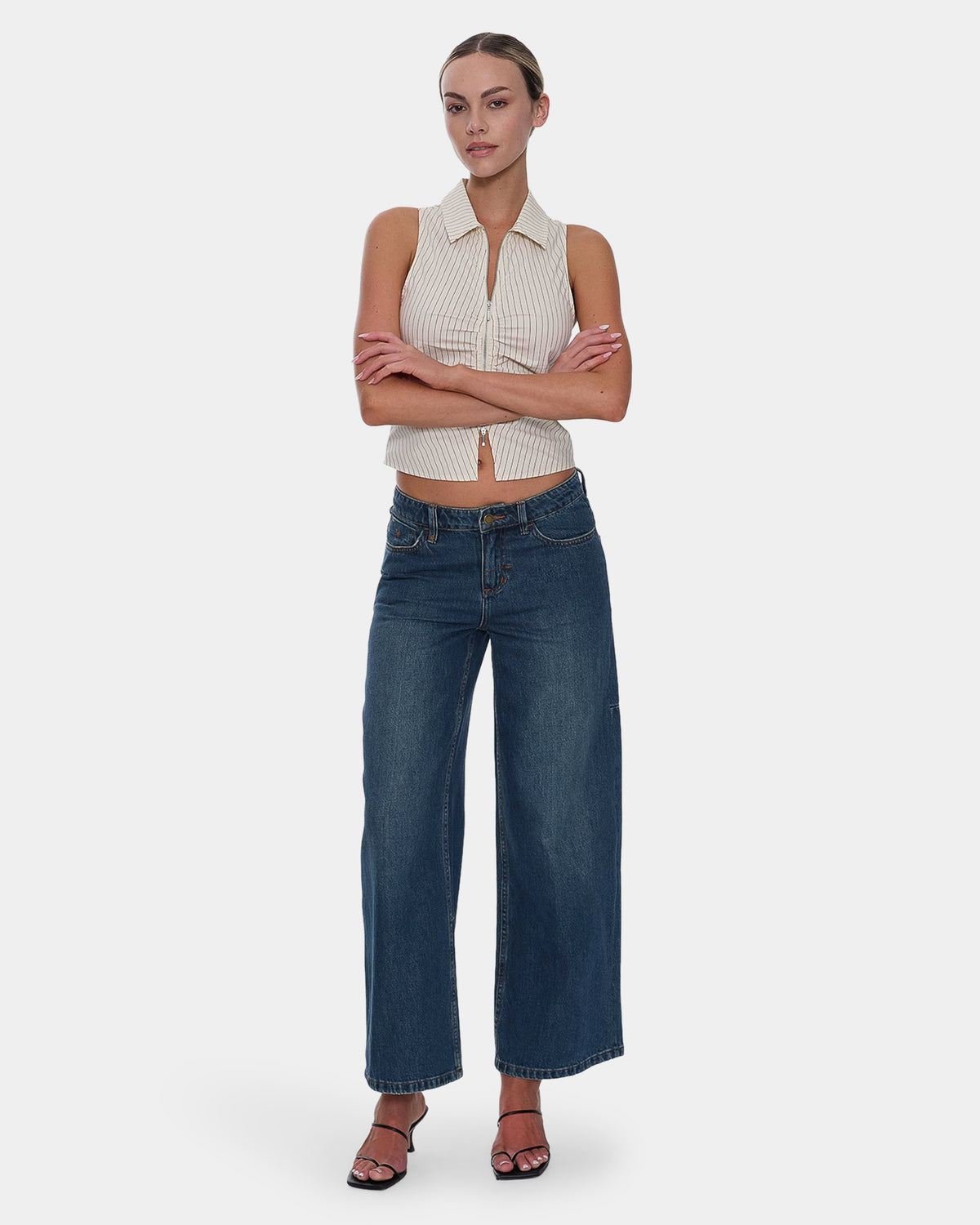 Womens Hunter Low Rise Wide Deni Jeans