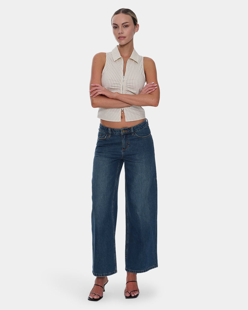 Womens Hunter Low Rise Wide Deni Jeans
