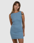 Womens Split Decision Knit Mini Dress