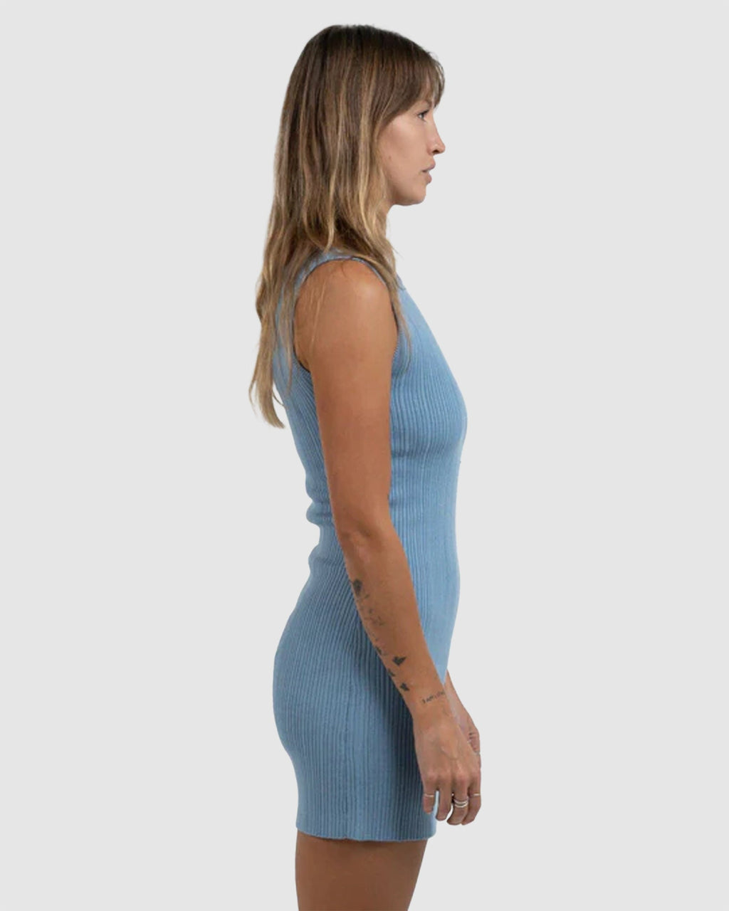Womens Split Decision Knit Mini Dress
