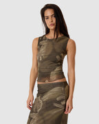 Womens Flora Haze Mesh Tank Top