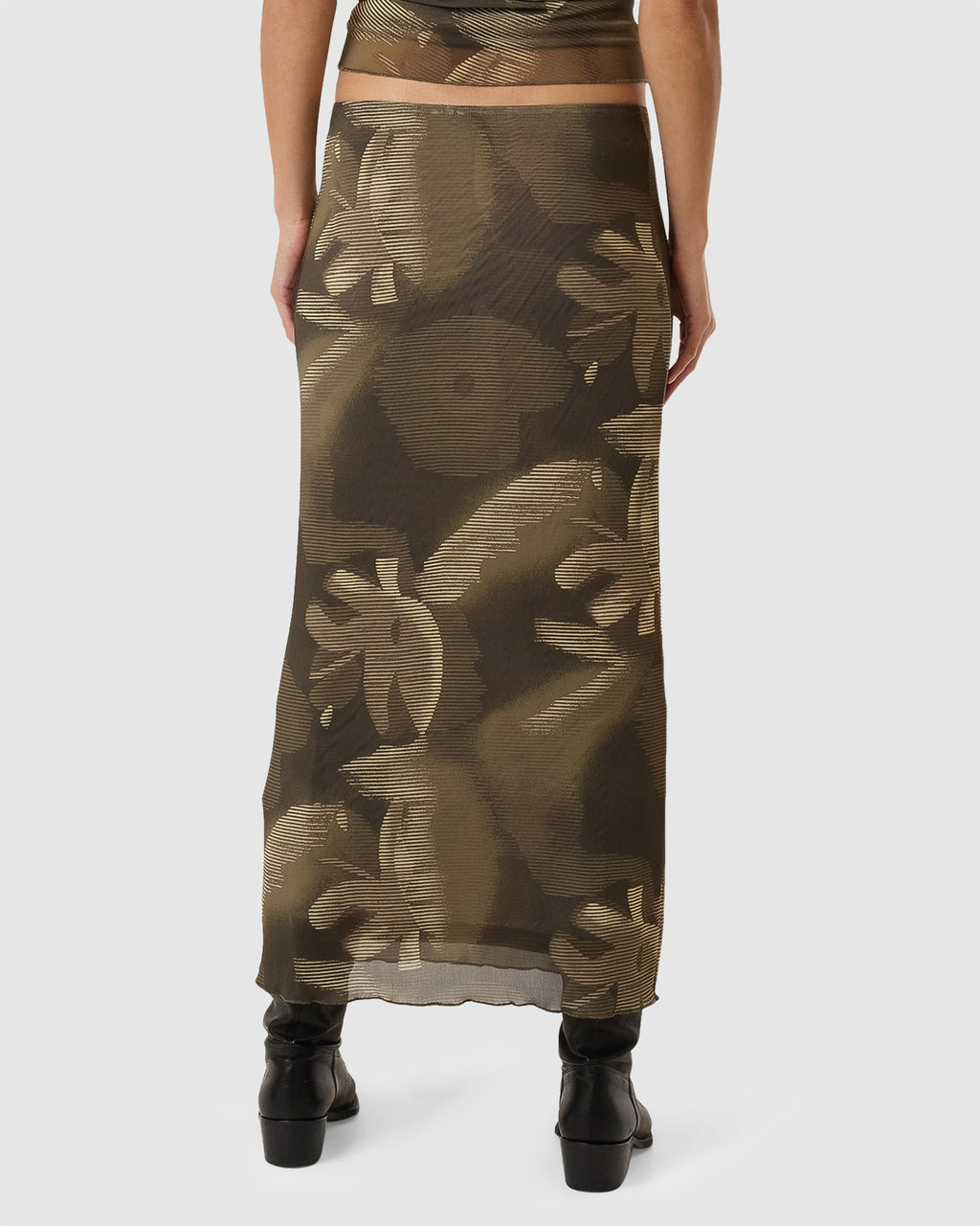 WOMENS FLORA HAZE MESH MIDI SKIRT