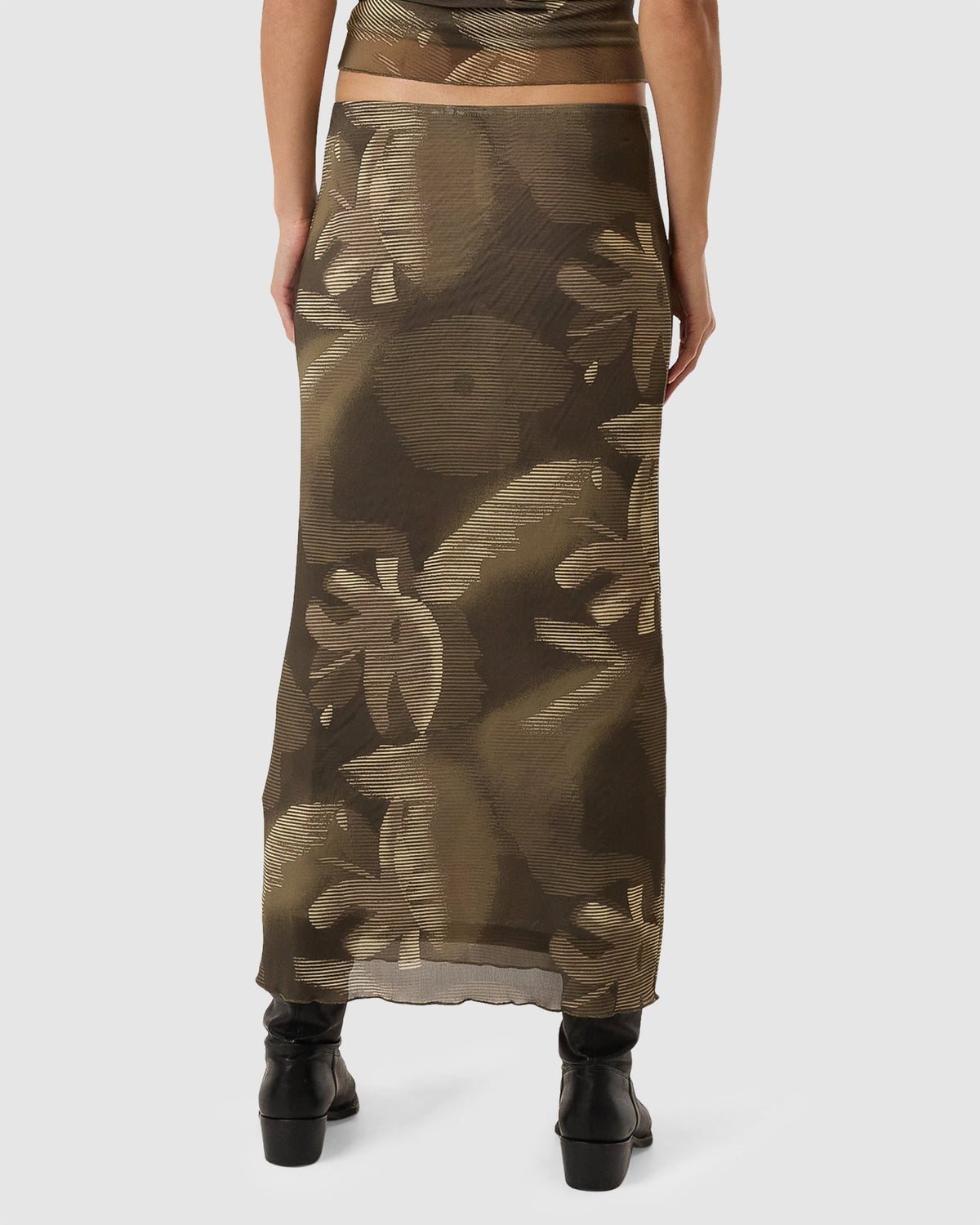 WOMENS FLORA HAZE MESH MIDI SKIRT