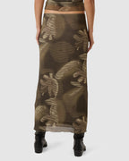 WOMENS FLORA HAZE MESH MIDI SKIRT