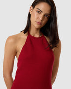 Womens Scarlett Knit Halter Mini Dress