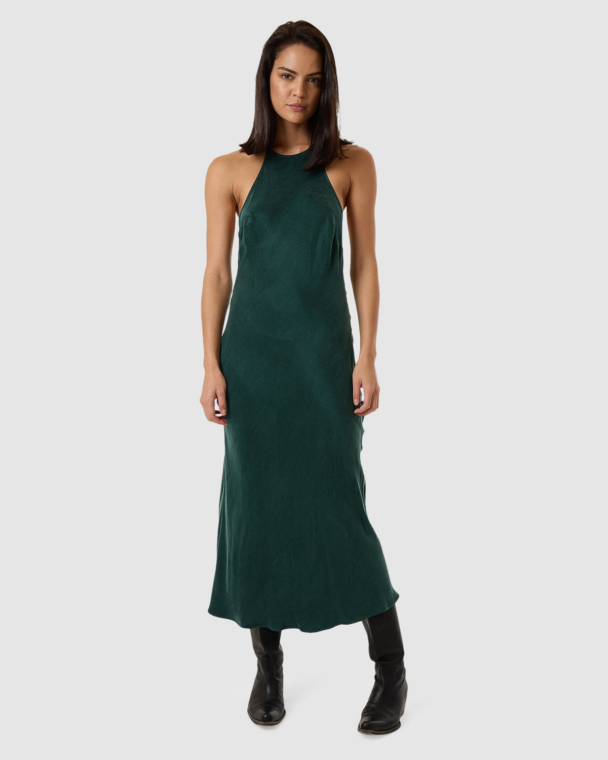 WOMENS JETT HALTER BIAS CUT MAXI DRESS