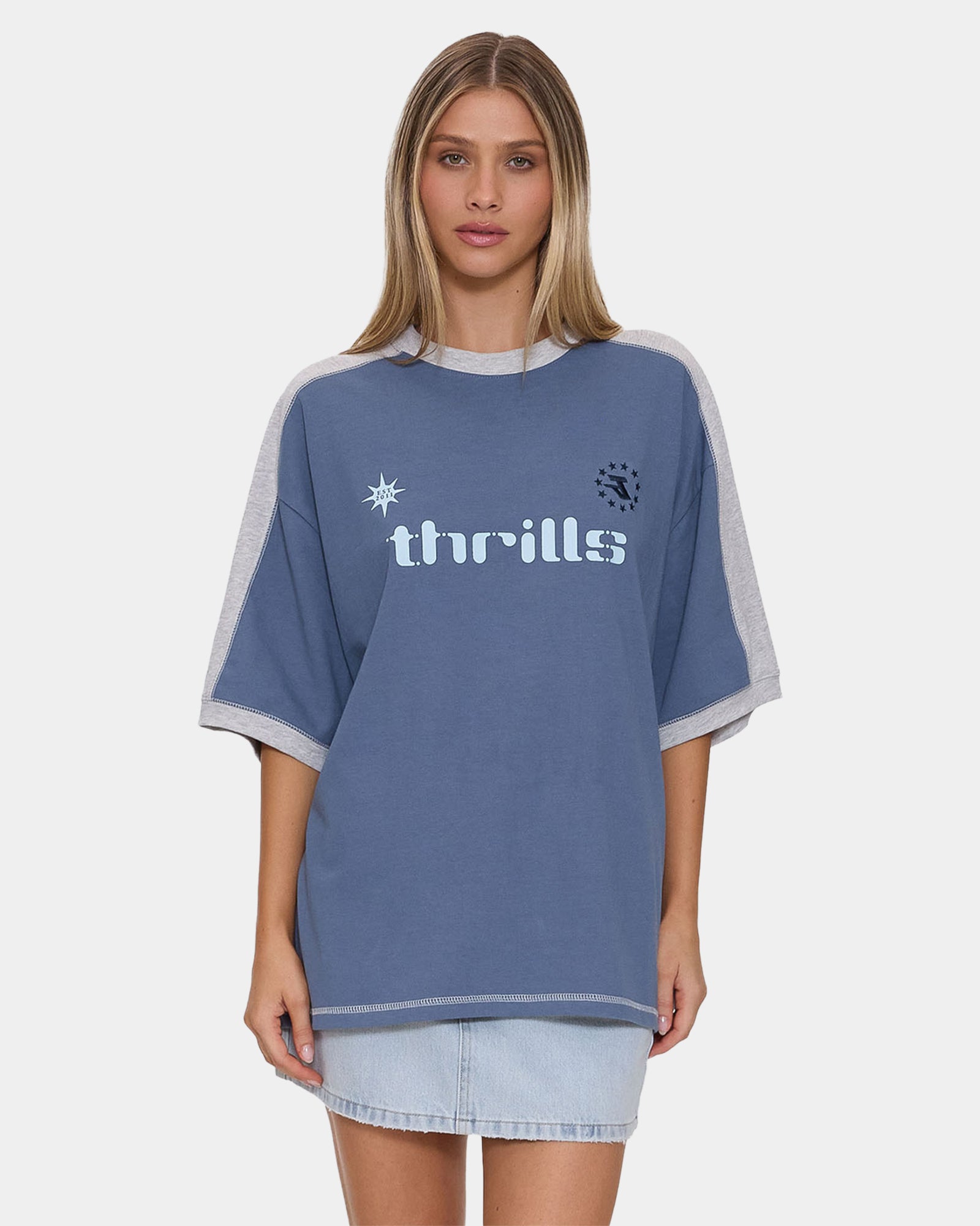 Womens Hot Shot Panelled Oversized T-Shirt