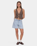 Womens Billie Low Rise Baggy Embro Denim Shorts