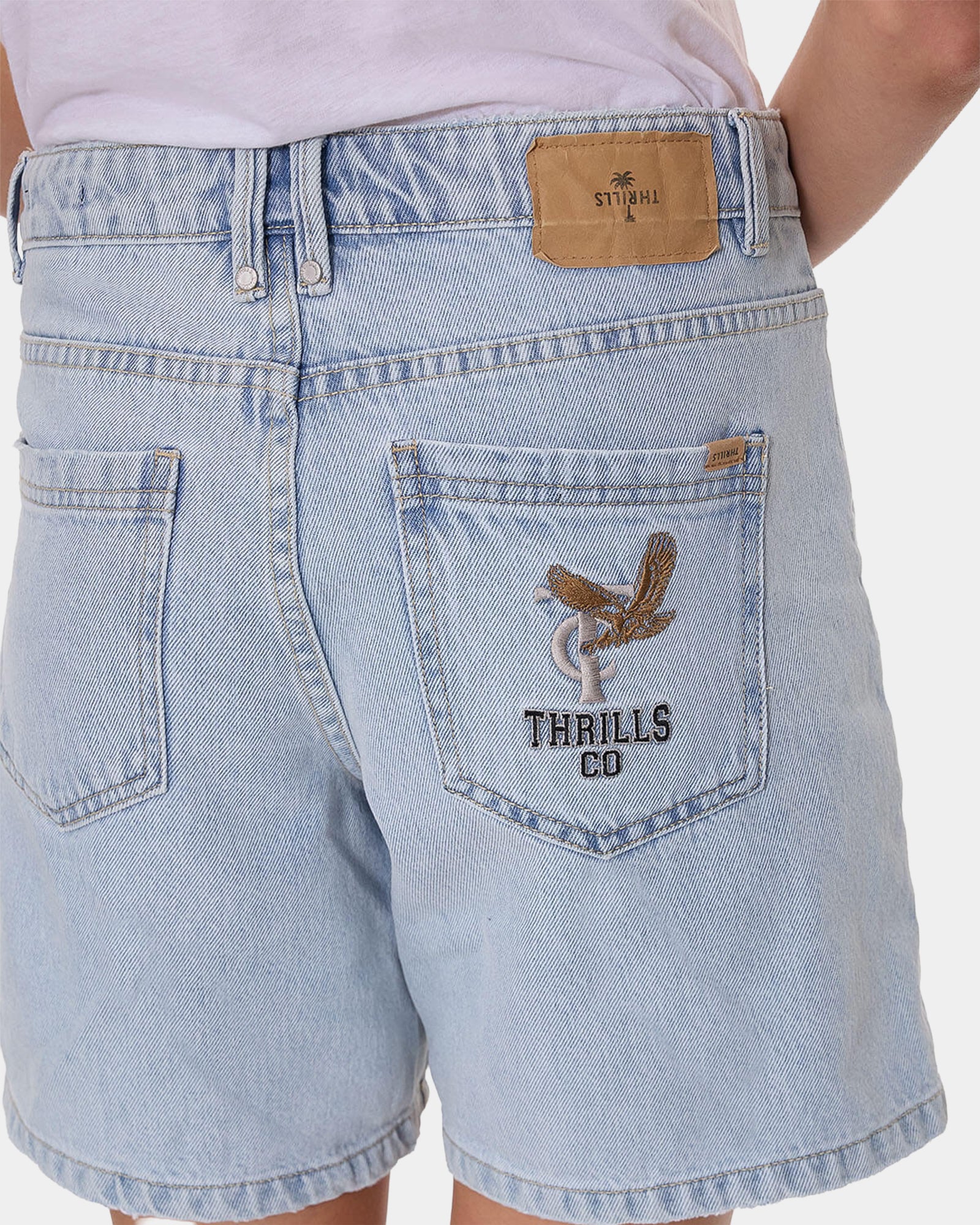Womens Billie Low Rise Baggy Embro Denim Shorts