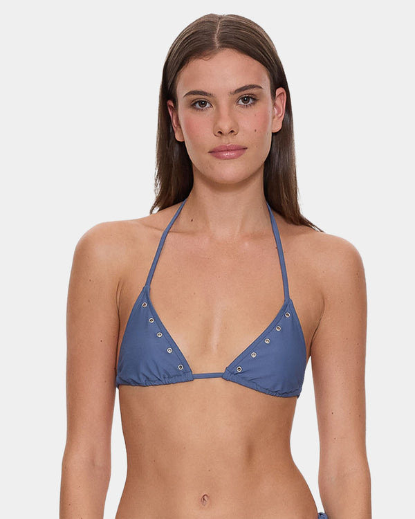 Womens Living Easy Eyelet String Bikini Top