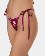 Womens Full Bloom Reversible Tie Side Bikini Bottom
