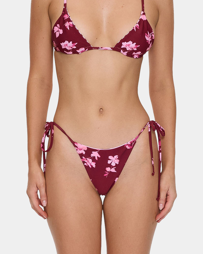 Womens Full Bloom Reversible Tie Side Bikini Bottom