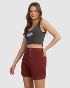 WOMENS KING OF THRILLS CROP RIB TANK TOP