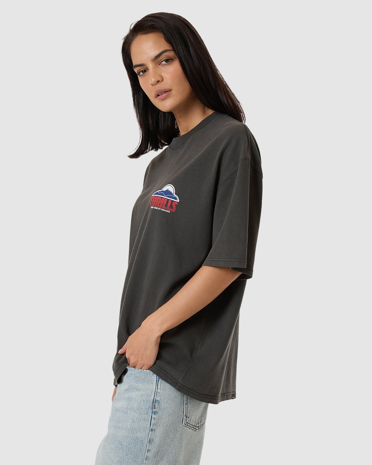WOMENS BEYOND THE HILLS OVERSIZED T-SHIRT