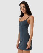 WOMENS RIB SEAM MINI DRESS