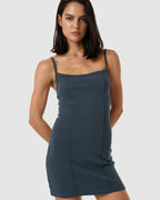 WOMENS RIB SEAM MINI DRESS