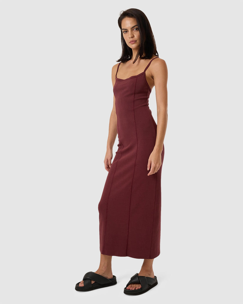 Womens Rib Seam Maxi Dress