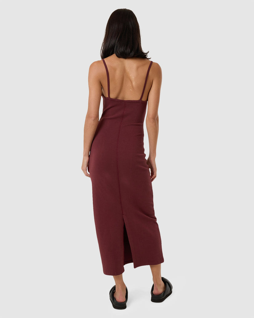 Womens Rib Seam Maxi Dress
