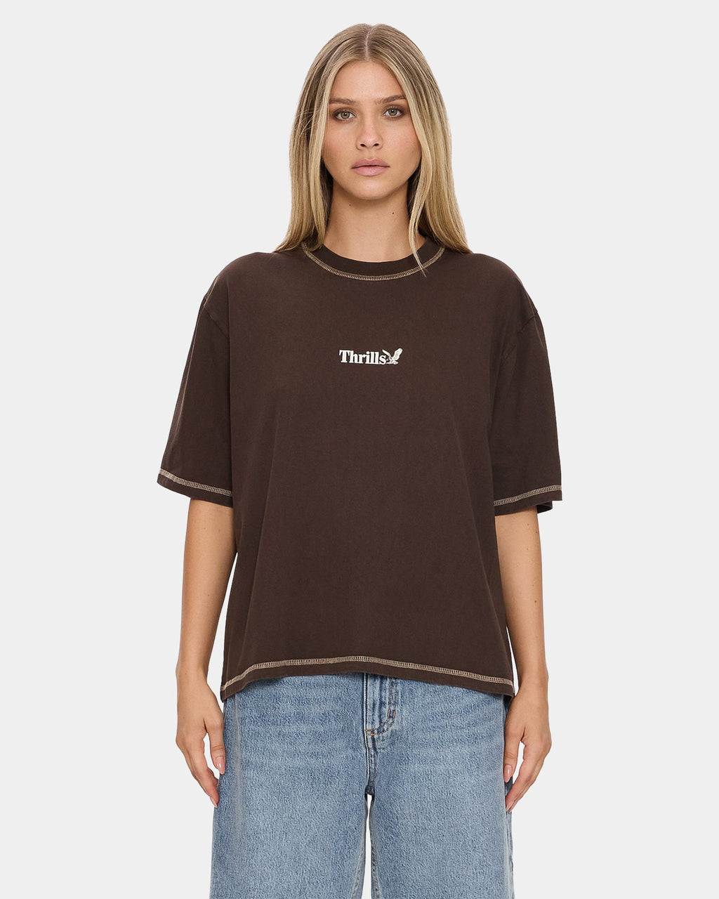 Womens Thrills Workwear Square T-Shirt