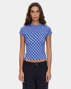 Womens High Speed Check Panelled Club T-Shirt