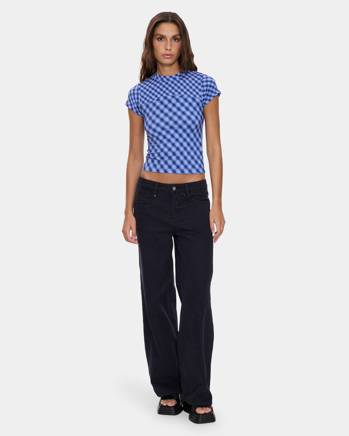 Womens High Speed Check Panelled Club T-Shirt