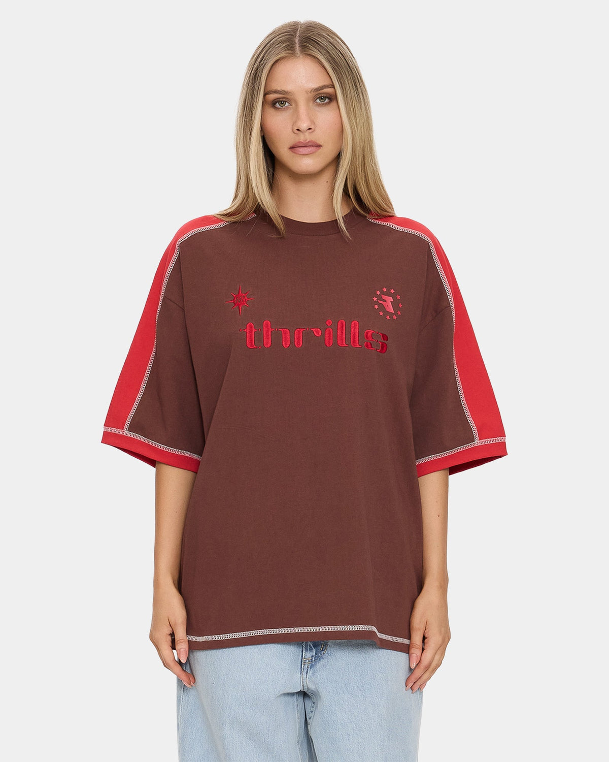 Womens Hot Short Panelled Oversized T-Shirt