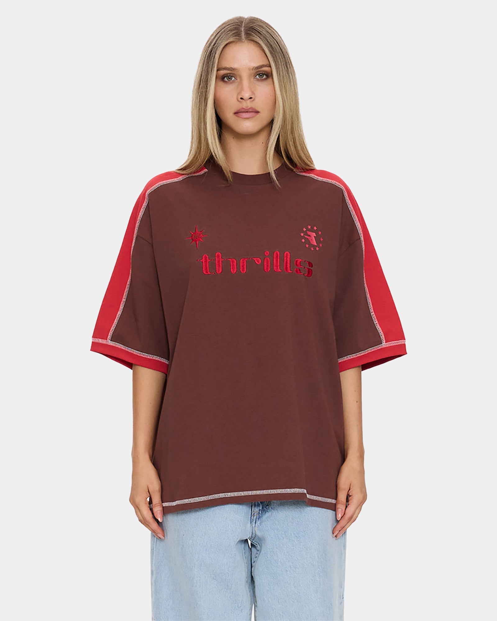 Womens Hot Short Panelled Oversized T-Shirt