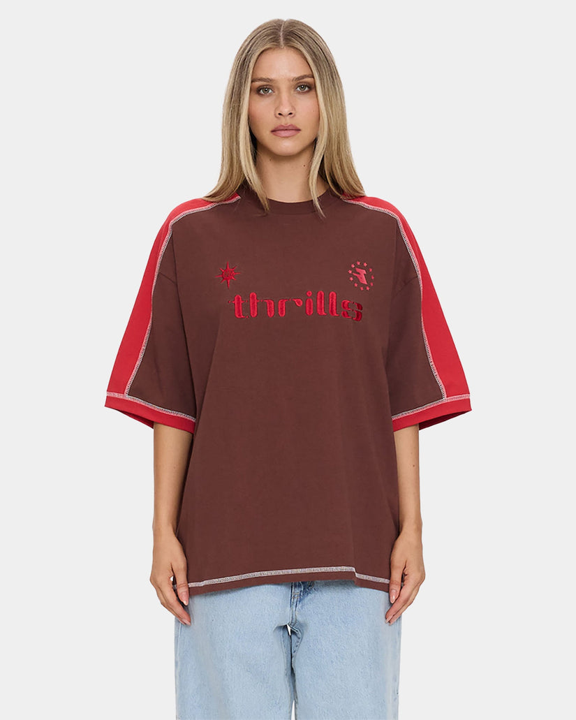 Womens Hot Short Panelled Oversized T-Shirt