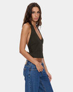 Womens Lost Control Halter Tank Top