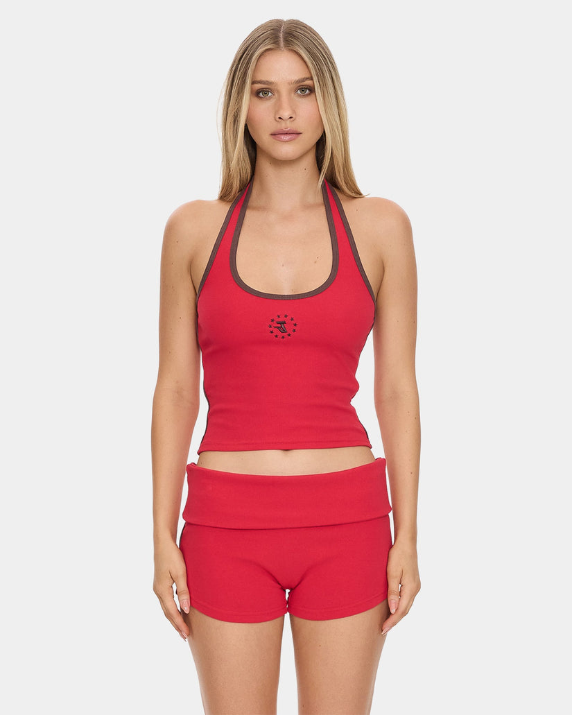 Womens Hot Shot Halter Tank Top