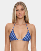 Womens High Speed Check String Bikini Top