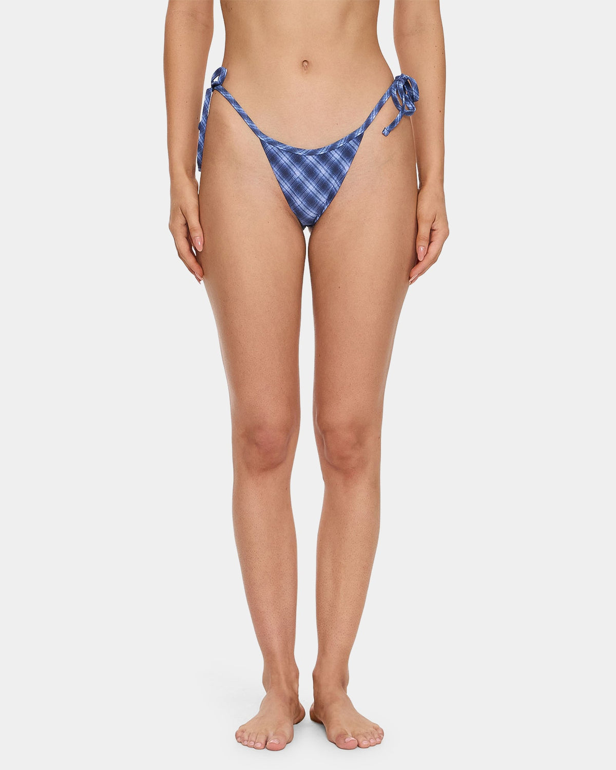 Womens High Speed Check String Bikini Bottom