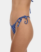 Womens High Speed Check String Bikini Bottom