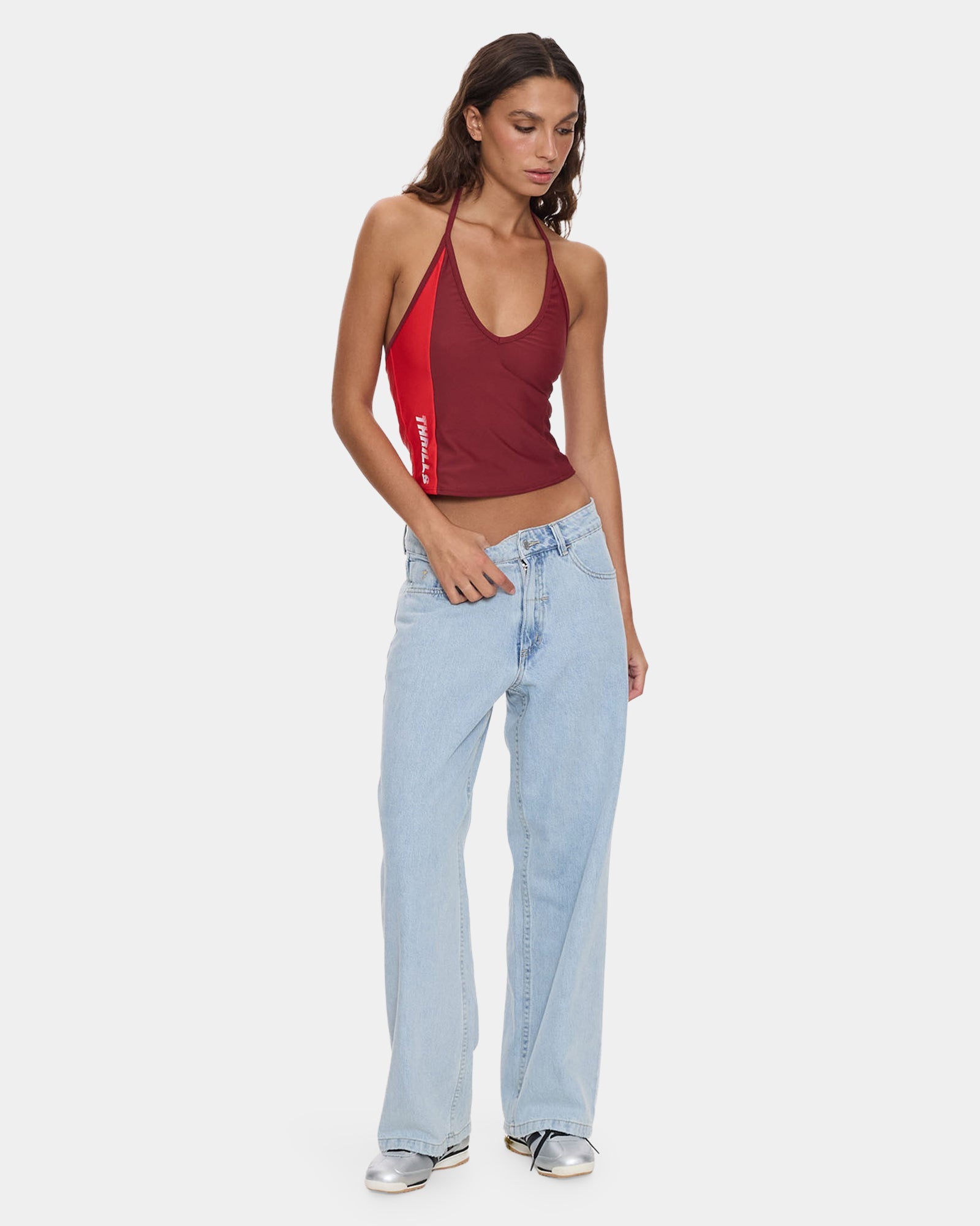 Womens Flash Back Halter Tank Top