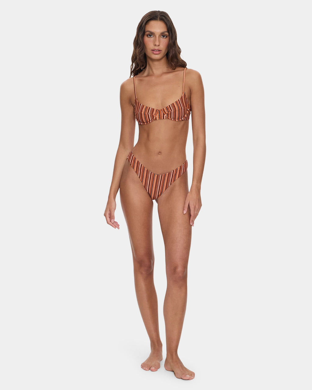 Womens Aftersun Stripe Classic Bikini Bottom