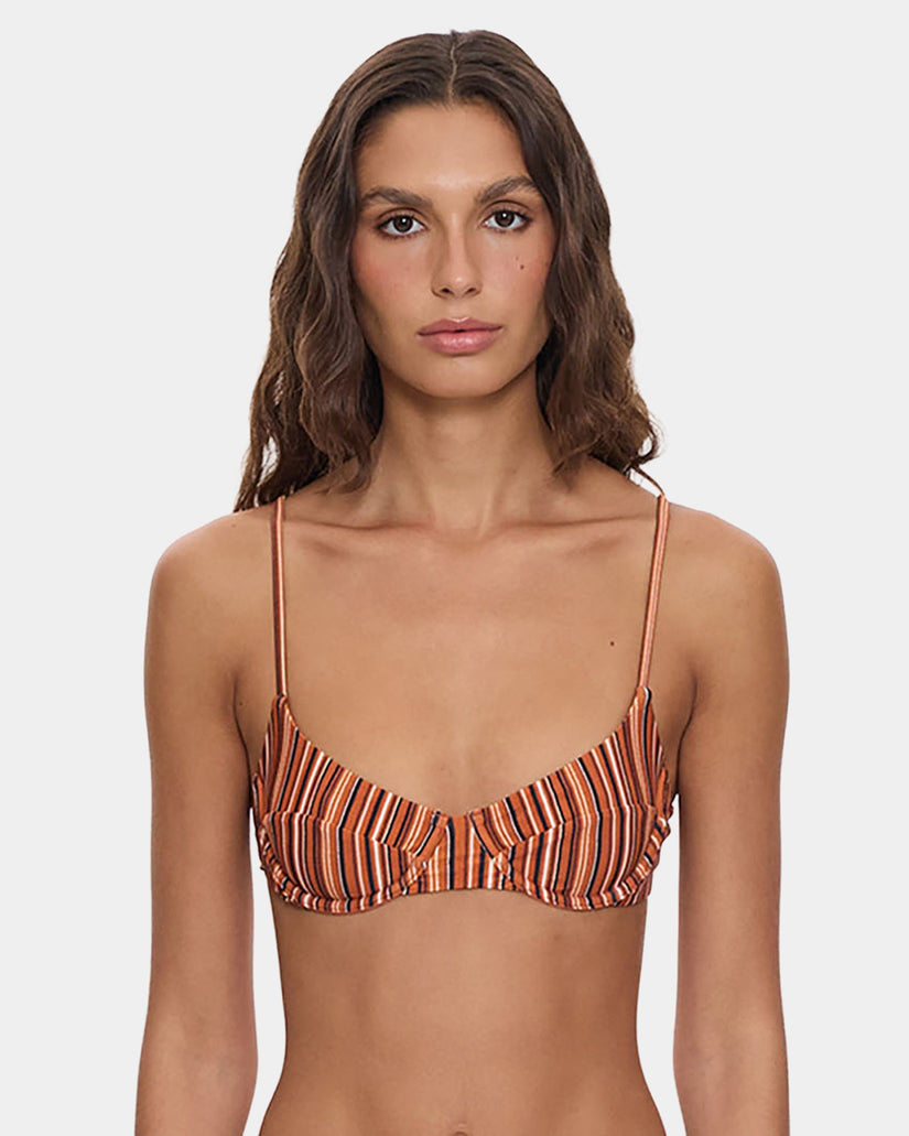 Womens Aftersun Stripe Underwire Bikini Top
