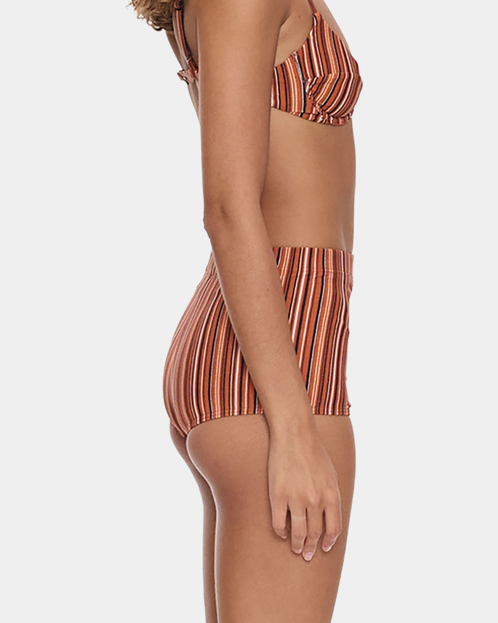 Womens After Sun Stripe Boy Leg Bikini Bottom
