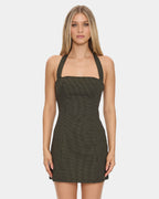 Womens Lost Control Halter Mini Dress