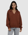 WOMENS DENSITY SLOUCH FLEECE POLO