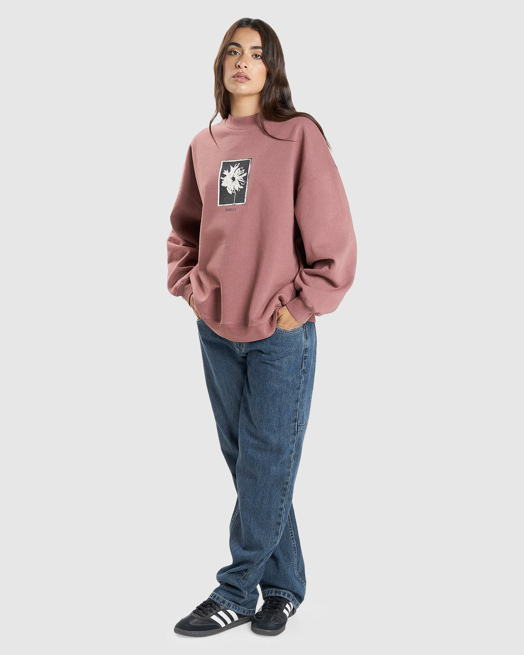 WOMENS DARK COSMOS COCOON PANEL CREW NECK