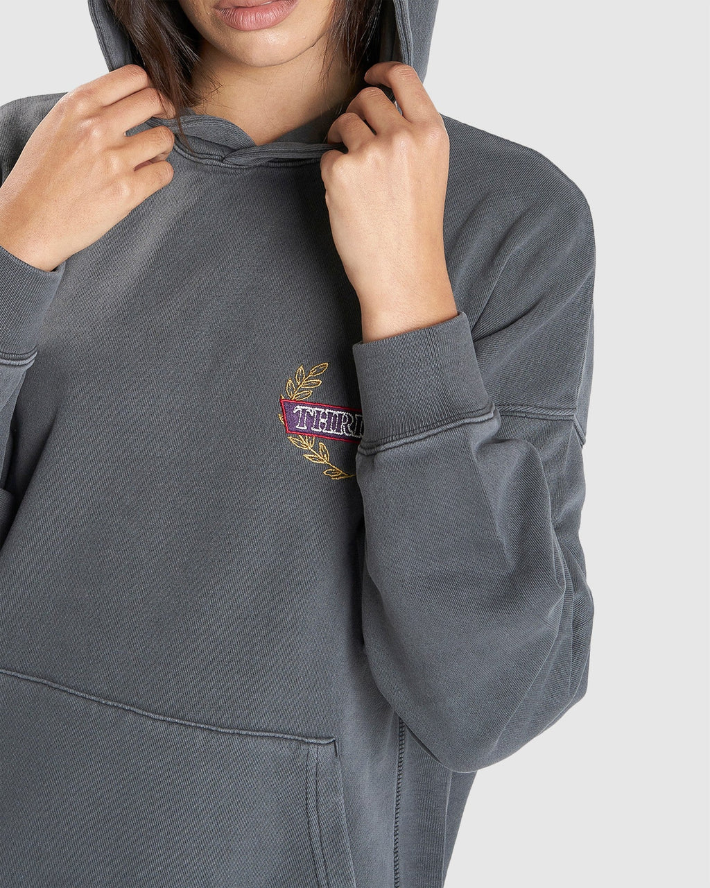 WOMENS BUILT FOR SPEED COCOON PANEL PULLOVER HOODIE