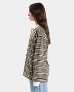 WOMENS LOGAN STRIPED RUGBY POLO SHIRT