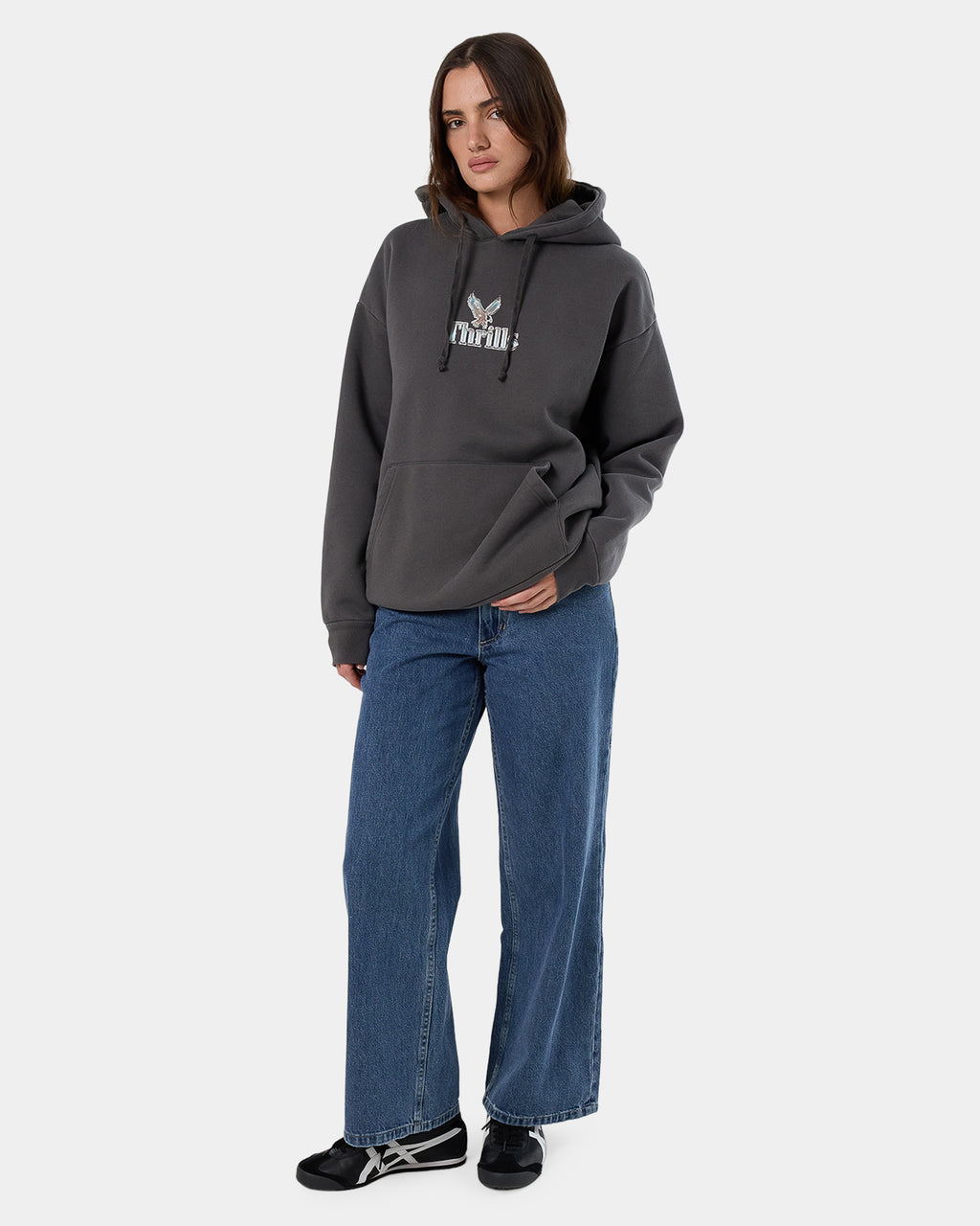 Womens Strenght And Glory Slouch Pullover Hoodie