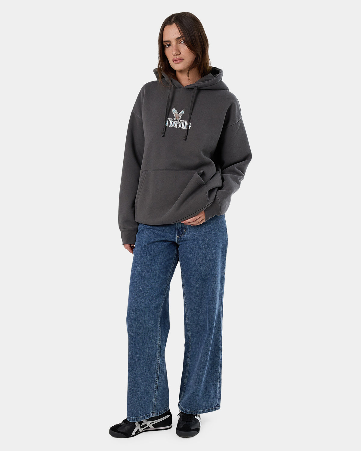 Womens Strenght And Glory Slouch Pullover Hoodie